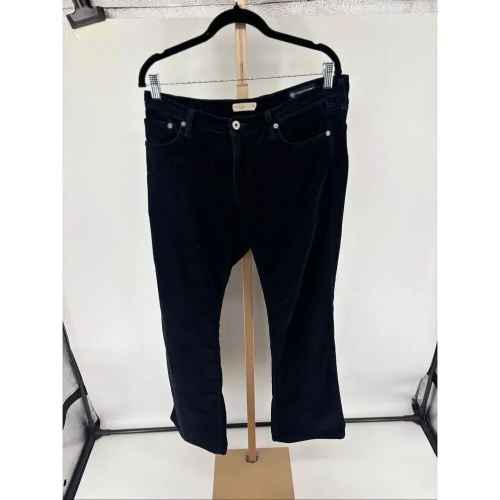 Adriano Goldschmied Jeans Women's 30R The Angel Black Corduroy Bootcut Flared AG